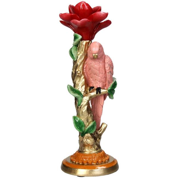 Kerzenständer - Rosa Papagei ↑ 26 cm - Wohndekoration