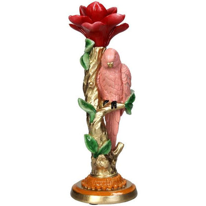 Kerzenständer - Rosa Papagei ↑ 26 cm - Wohndekoration