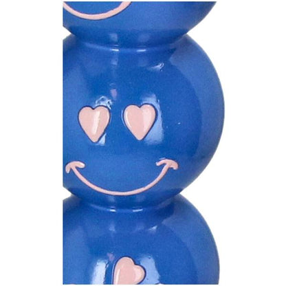 Kerzenständer Smiley Blaue Kugeln 9x9x36cm - Kerzenständer