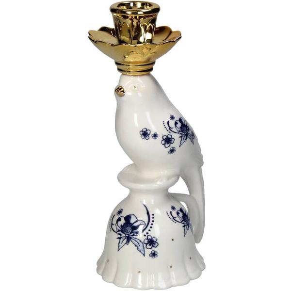 Kandelaar - Vogel Porcelijn - Delfts Blauw ↑ 21 cm