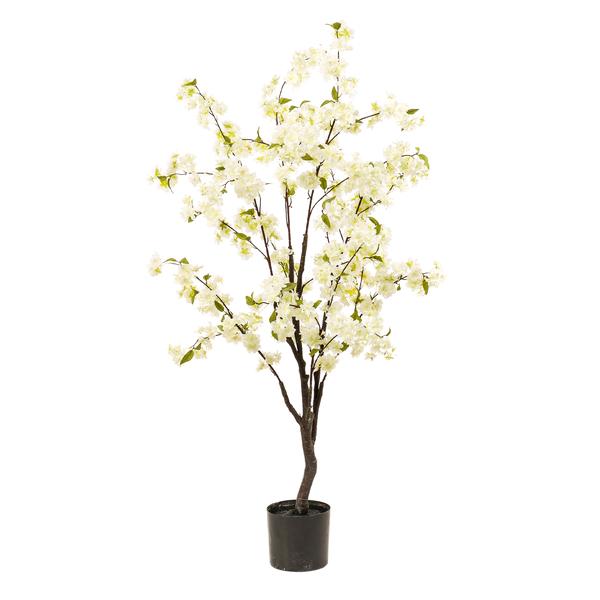 Artificial plant - Prunus - Cherry blossom - White - 135cm