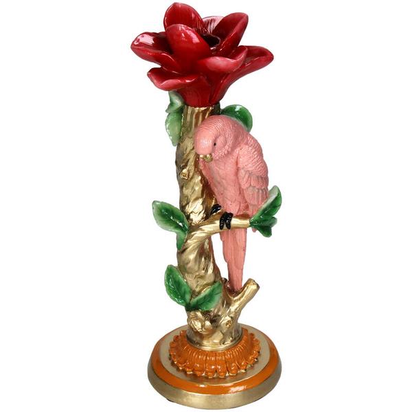 Kerzenständer - Rosa Papagei ↑ 26 cm - Wohndekoration