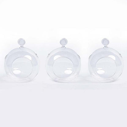 Kerstbal glas - Set van 3 - Transparant met haakje - D10.5 H8 cm - Kerstmis