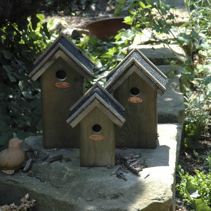 Blue Tit Birdhouse - Nesting Box - Bitumen Roof