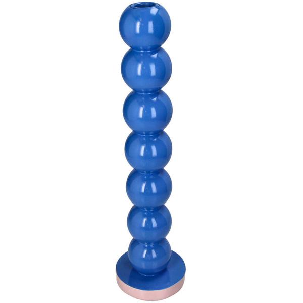 Kerzenständer Smiley Blaue Kugeln 9x9x36cm - Kerzenständer