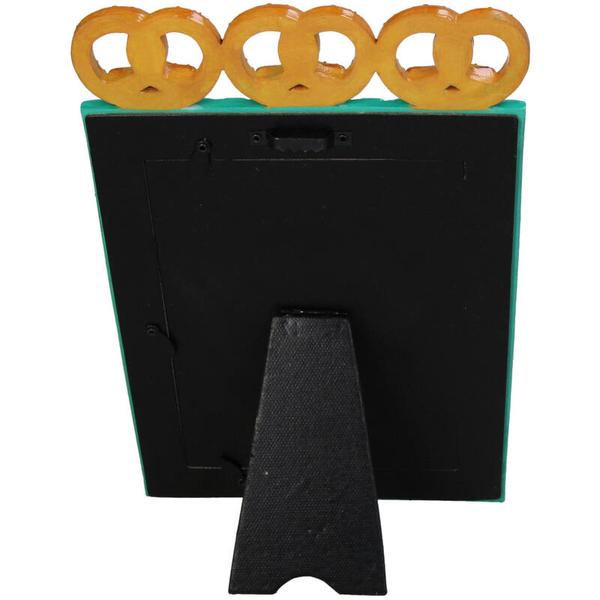 Bilderrahmen Brezel Polyresin Türkis 13x18cm