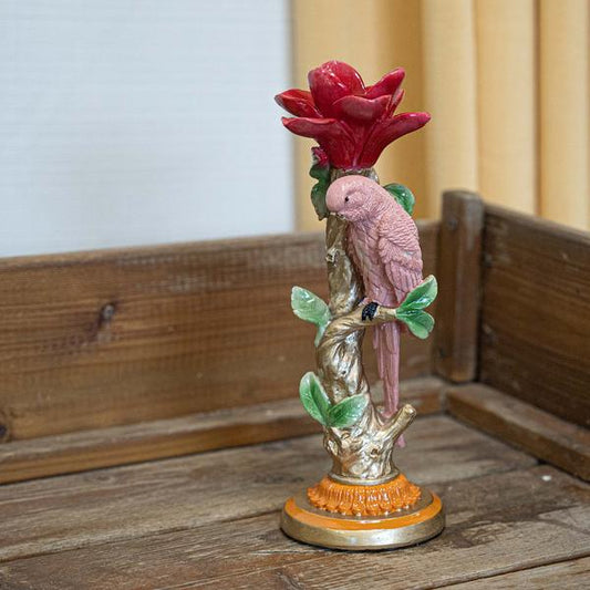 Kerzenständer - Rosa Papagei ↑ 26 cm - Wohndekoration