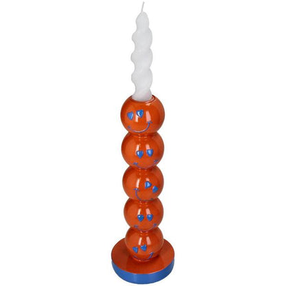 Kerzenständer Smiley Polyresin Orange 9x9x26,5cm