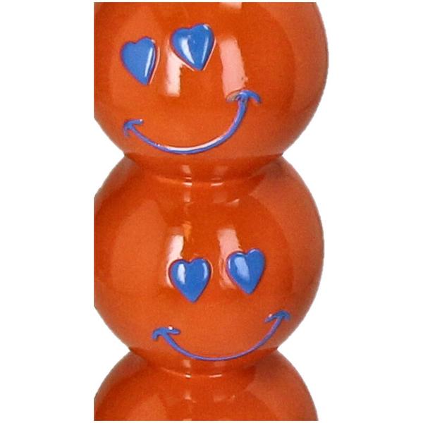 Kerzenständer Smiley Polyresin Orange 9x9x26,5cm